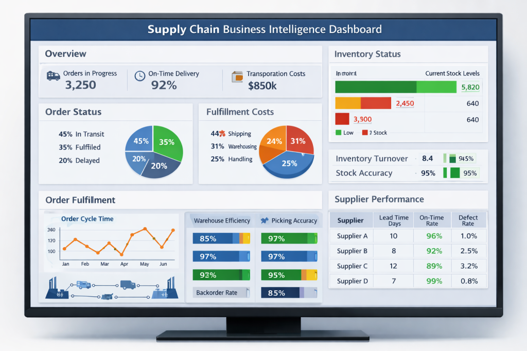 Best Business Intelligence Dashboard Examples For 2026 9 Supply Chain Business Intelligence Dashboard