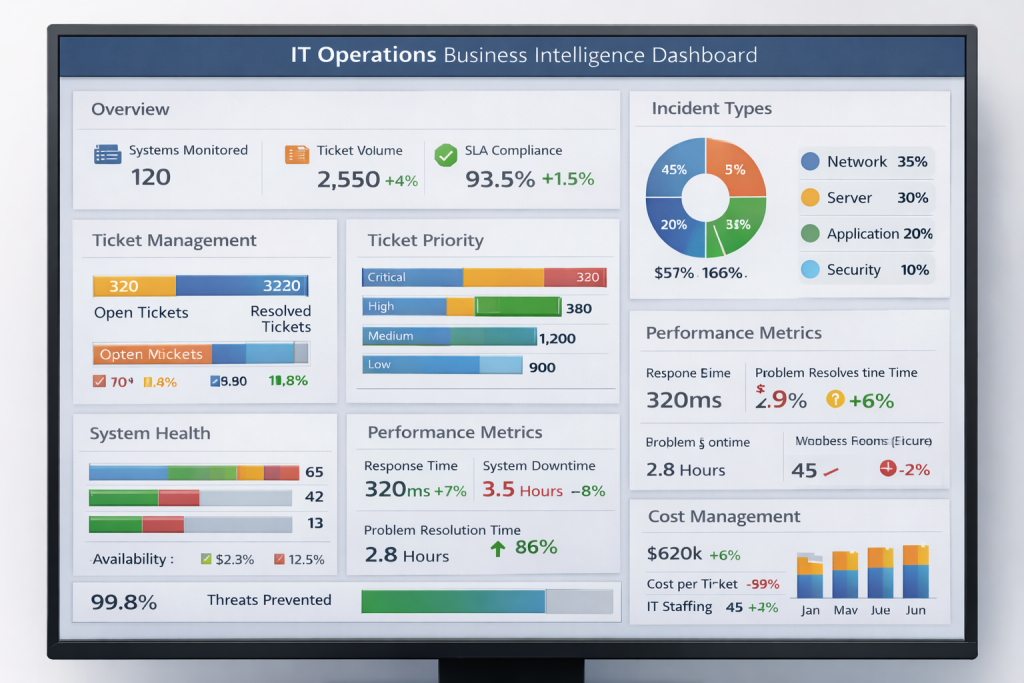Best Business Intelligence Dashboard Examples For 2026 14 IT Operations BI Dashboard