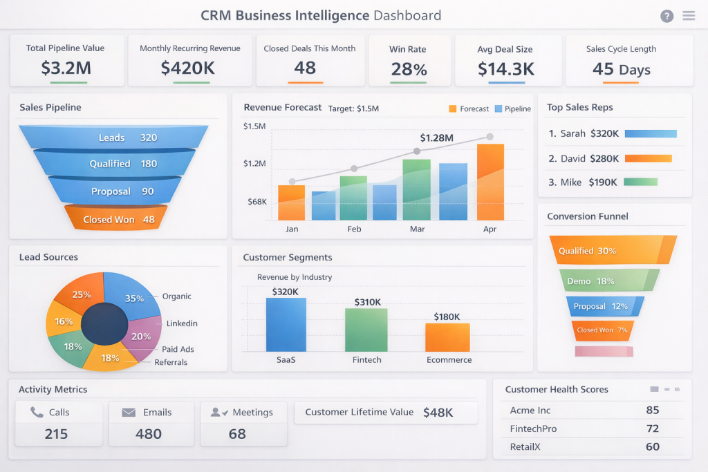 Best Business Intelligence Dashboard Examples For 2026 16 CRM Business Intelligence Dashboard