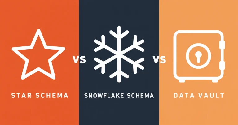 Star schema, snowflake schema and data vault warehouse models compared