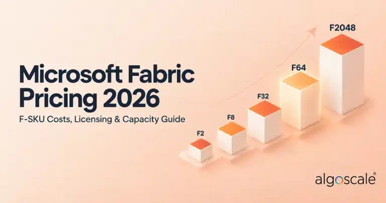 Microsoft Fabric pricing 2026 F-SKU costs, licensing and capacity guide showing F2 to F2048 capacity tiers