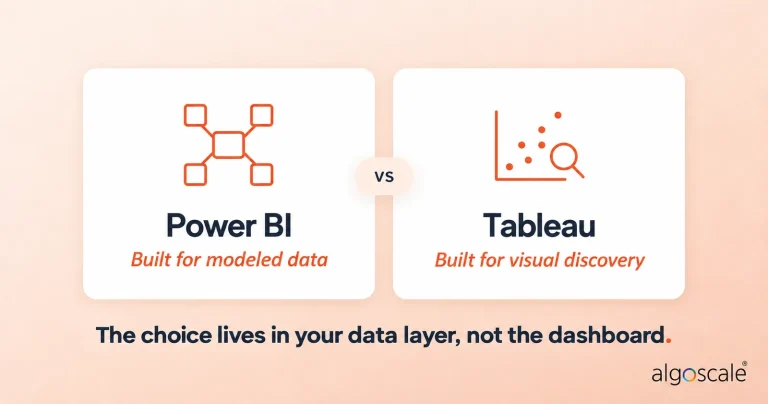 Power BI vs Tableau comparison: Power BI built for modeled data, Tableau built for visual discovery