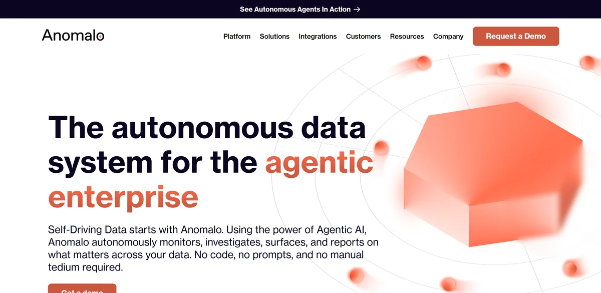 9 Best Data Observability Tools in 2026 (Compared) 20 Anomalo's homepage: The autonomous data system for the agentic enterprise