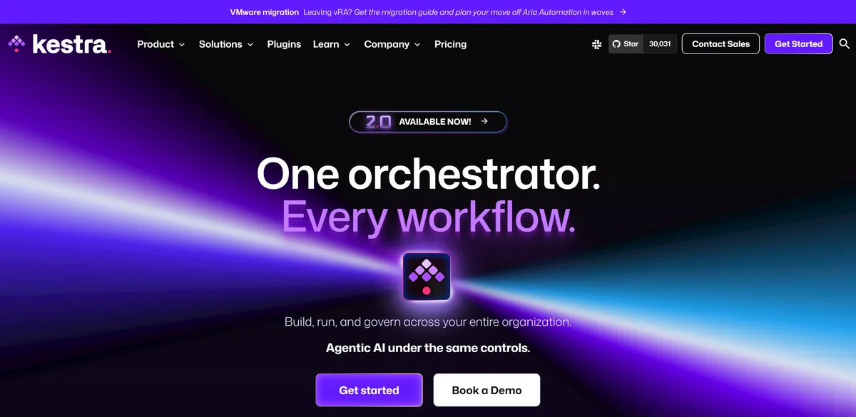 5 Best Data Orchestration Tools in 2026 (Compared) 12 Kestra's homepage, headed One orchestrator, every workflow