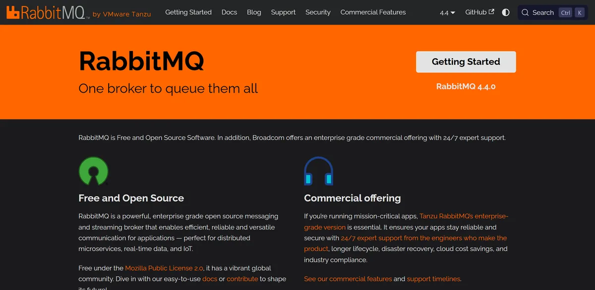 5 Best Kafka Alternatives in 2026 (Prices Compared) 10 The RabbitMQ homepage, headed One broker to queue them all
